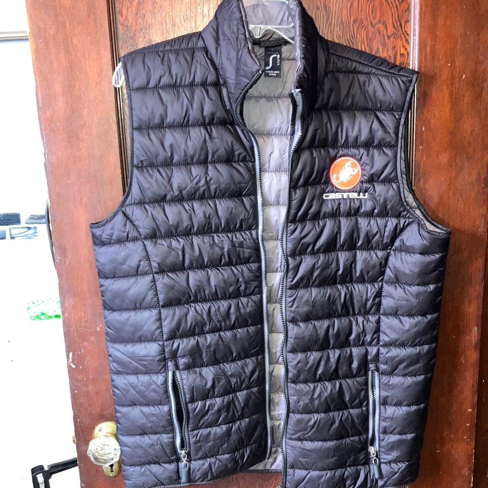 SOLS WAVE CASTELLI MENS ITALIAN  CYCLING BLACK PUFFER VEST